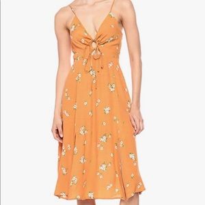 ASTR Yellow Floral Midi Dress- Large
